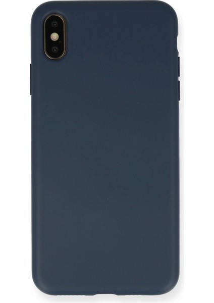 Iphone Xs Max Kılıf Nano Içi Kadife Silikon - Lacivert Arbkd