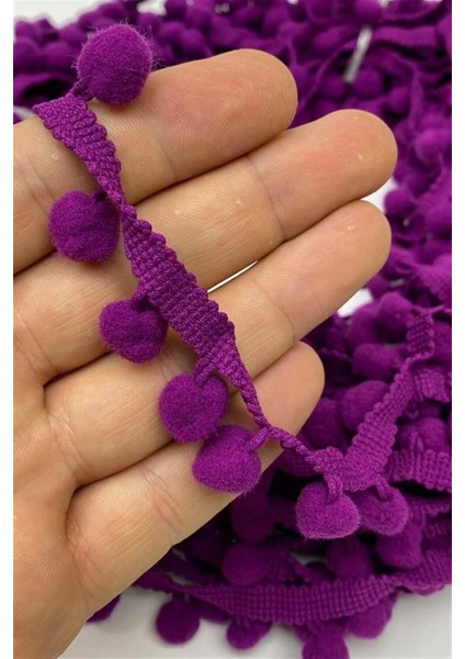 Mürdüm Ponpon Şerit 1 Metre, Renkli ve Eğlenceli Parti Malzemeleri fiyatları