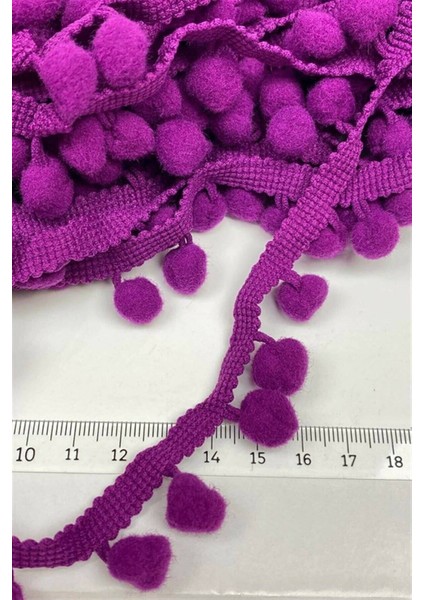 Mürdüm Ponpon Şerit 1 Metre, Renkli ve Eğlenceli Parti Malzemeleri modelleri