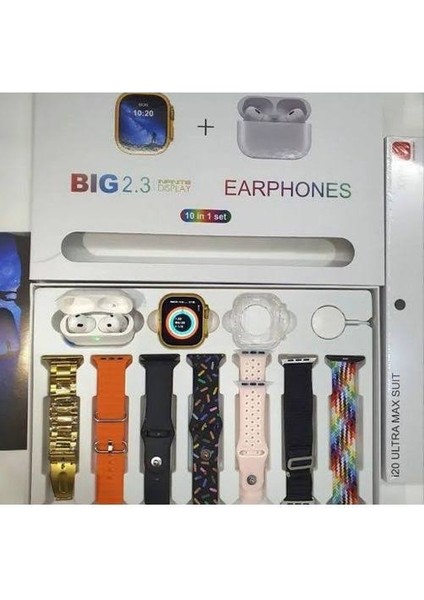 I20 Ultra Max Suit 49MM 2inç Ekran + 7 Kordon + Airpods Pro (2. Nesil) modelleri