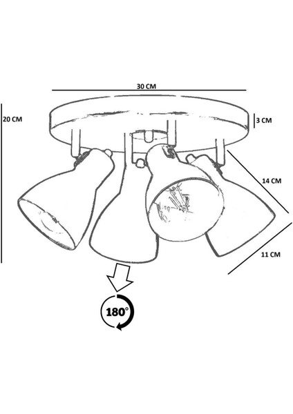 Otis 4 Lü Tepsili Mat Krom Plafonyer Avize fırsatları