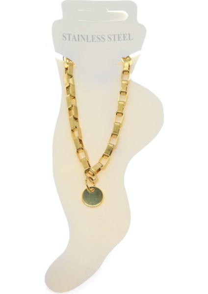 Altın Renk Küp Pul Çelik Halhal - 3441 fiyatları