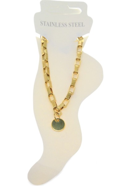 Altın Renk Küp Pul Çelik Halhal - 3441 modelleri