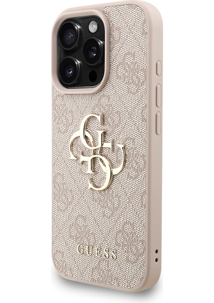 iPhone 16 Pro Max Uyumlu Kılıf Guess Lisanslı Bilek Askı Ipli Metal 4g ve Yazı Logolu Kapak Pembe fiyatları
