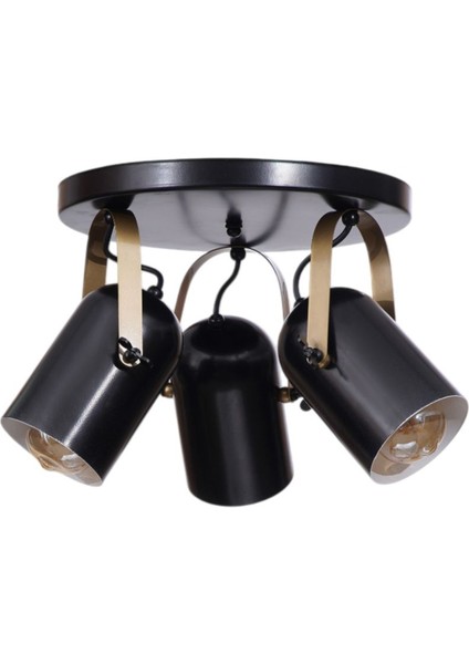London 3 Lü Tepsili Siyah Plafonyer Avize modelleri