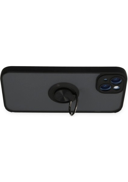 iPhone 14 Kılıf Montreal Yüzüklü Silikon Kapak - Siyah - TOA5460-8291 fırsatları