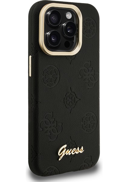 iPhone 15 Pro Max Uyumlu Kılıf Guess Lisanslı M-Safe Şarj Özellikli Kamera Standlı Peony Kapak Siyah fırsatları