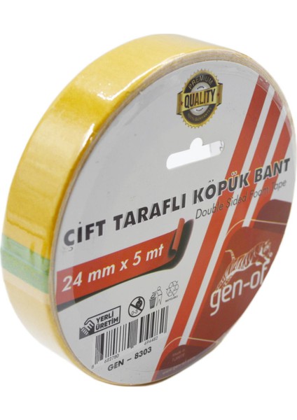Çift Taraflı Köpük Bant 24X5 M (GEN-8303) fiyatları