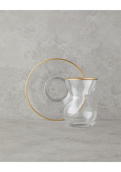 12 Parça Çay Seti, 6 Kişilik, 140 Ml, Gold, Şık ve Zarif Tasarım fiyatları
