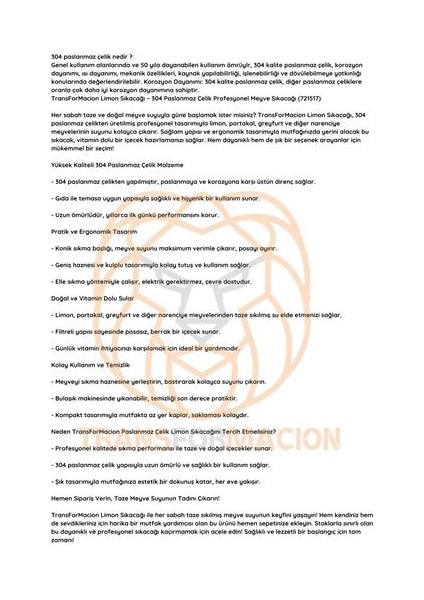 Bfs Limon Sıkacağı 304 Paslanmaz Çelik Meyve Sıkacağı Profesyonel