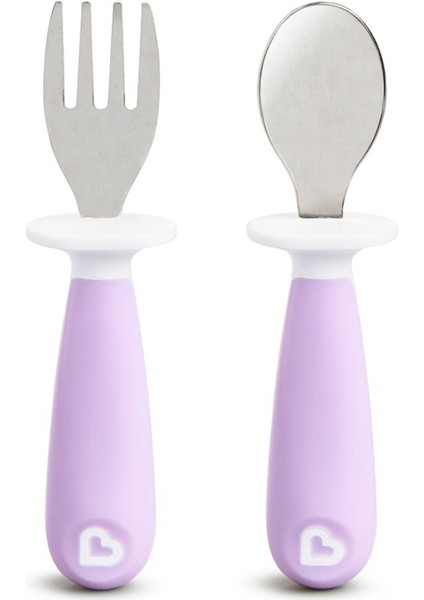 Çocuklar Için Renkli Sıçrama Engelleyici Çatal ve Kaşık Seti, 12 Ay, 2'li