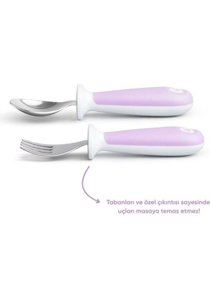 Çocuklar Için Renkli Sıçrama Engelleyici Çatal ve Kaşık Seti, 12 Ay, 2'li fiyatları