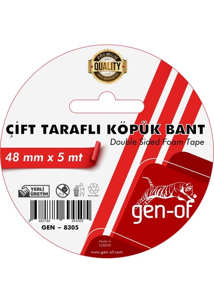 Çift Taraflı Köpük Bant 48X5 M (GEN-8305)