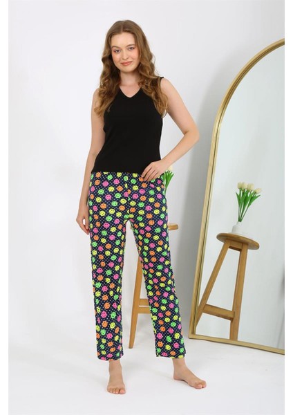 Kadın Penye Smile Desenli Tek Alt Pijama 27537 fiyatları
