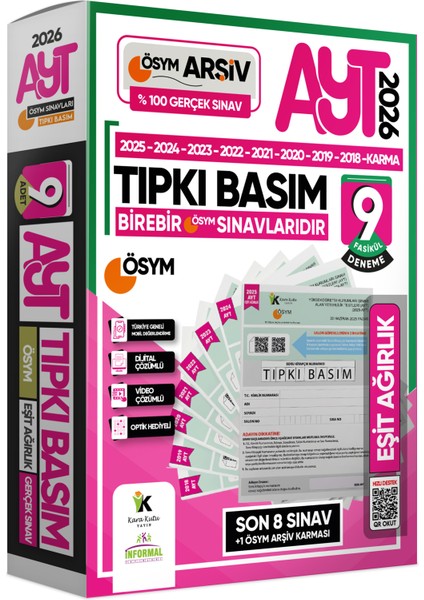 2026 Ayt Eşit Ağırlık (Tm) Ösym Çıkmış Soru Tıpkı Basım 9lu Deneme Paketi Türkiye Geneli Çözümlü Set fiyatları