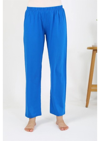 Kadın Penye Düz Tek Alt Pijama 27535 Mavi modelleri