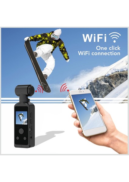 4K Eylem Dijital Kamera 1.33 "ekran 270 Derece Döndürme Wifi Iletim Kaydı Hafif Taşınabilir Spor Hareket Kameraları fırsatları