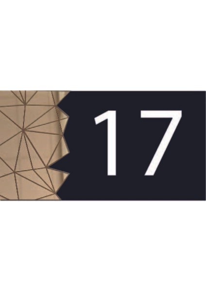 Şık Aynalı Modern Kapı Numarası, Gold 17, Zarif ve Kullanışlı Tasarım