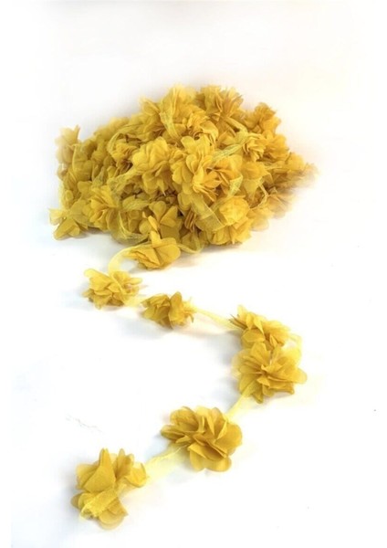 Hardal Sarı 24-36 Adet Lazer Gül Şerit Kumaş Süsleri, Konsept ve Tasarım Için Mükemmel