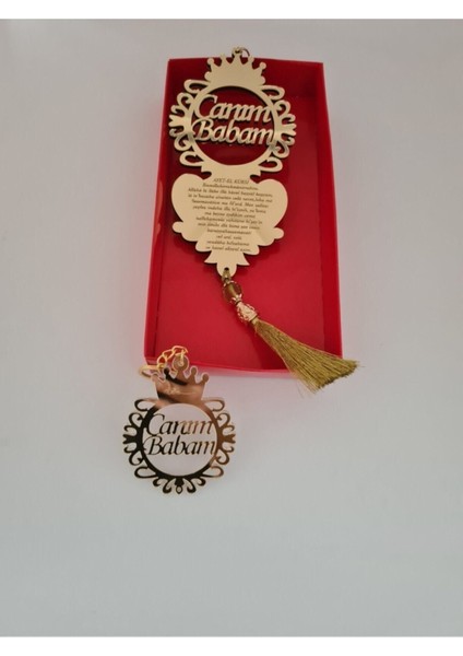 Canım Babam Yazılı Çift Yönlü Dikiz Aynası Süsü ve Anahtarlık Takımı, Turuncu fırsatları