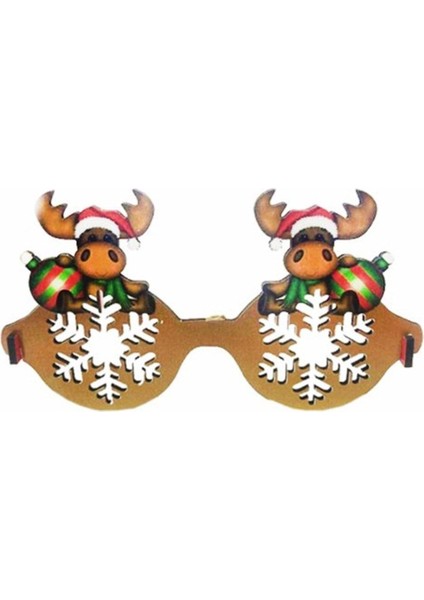 Renkli Ahşap Geyik Figürlü Yılbaşı Dekorasyonu, El Emeği, Sevimli Tasarım