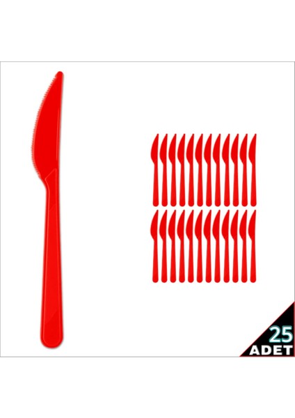 Kırmızı Plastik Bıçak 25 Adet, Şık ve Dayanıklı Mutfak Kullanımı Için Ideal fiyatları