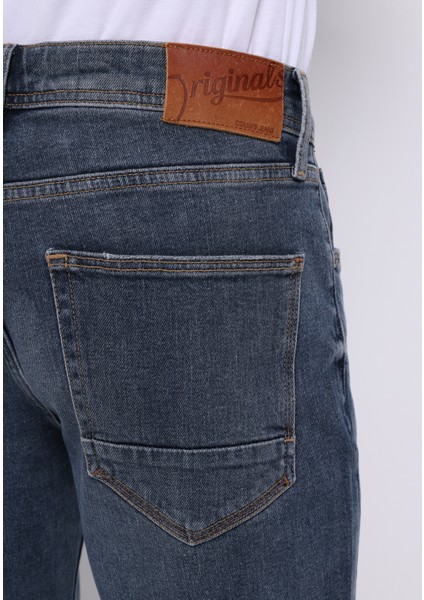 Straight Fit Erkek Indigo Jean Pantolon