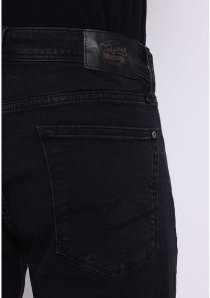 Regular Fit Erkek Siyah Jean Pantolon