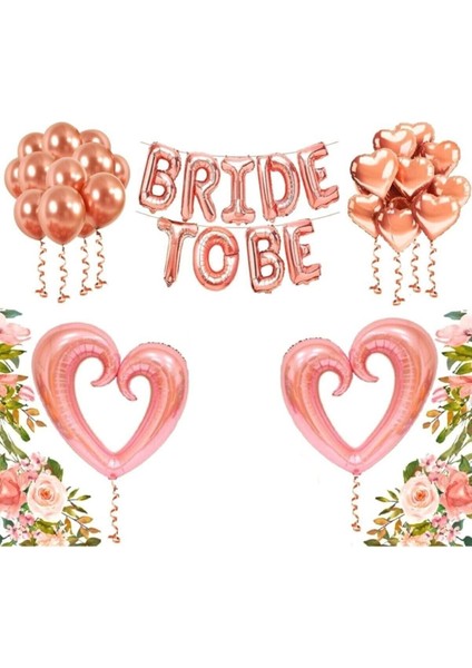 Pembe Rose Gold Balon Set, Bekarlığa Veda Partisi Için Neşeli Süsler