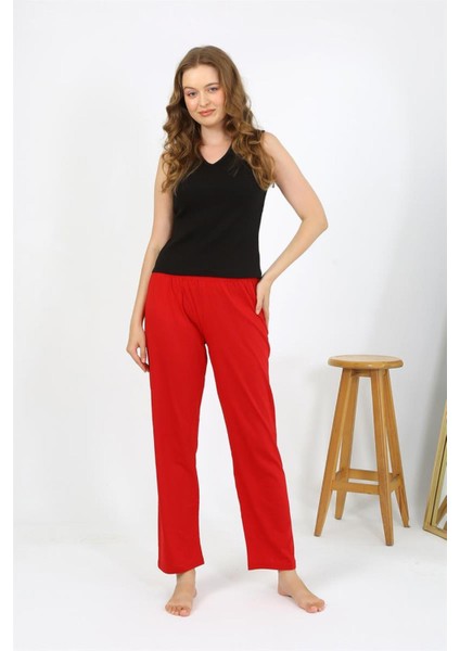 Kadın Penye Düz Tek Alt Pijama 27538 Kırmızı fiyatları
