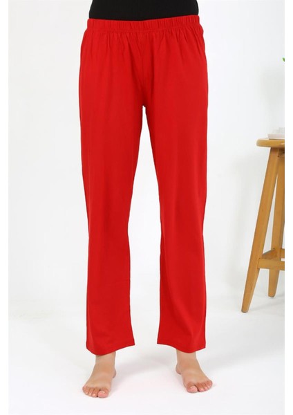 Kadın Penye Düz Tek Alt Pijama 27538 Kırmızı modelleri