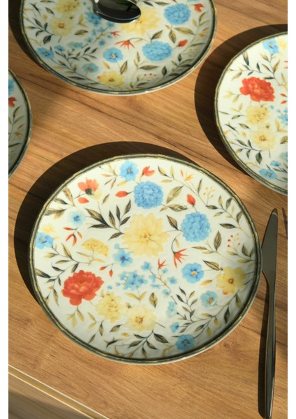 Porselen Fiori Tuval Pasta Tabağı 20CM 4 Kişilik 4 Parça TVL4PTPRS1212 fiyatları