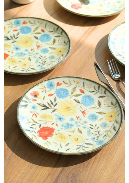 Porselen Fiori Tuval Pasta Tabağı 20CM 4 Kişilik 4 Parça TVL4PTPRS1212 modelleri