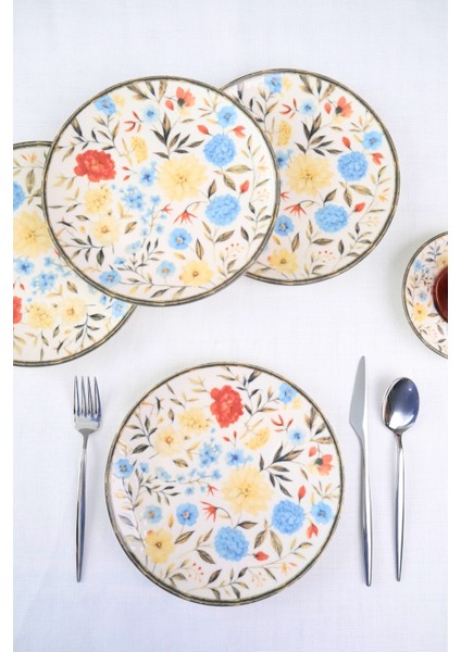 Porselen Fiori Tuval Pasta Tabağı 20CM 4 Kişilik 4 Parça TVL4PTPRS1212 indirimleri