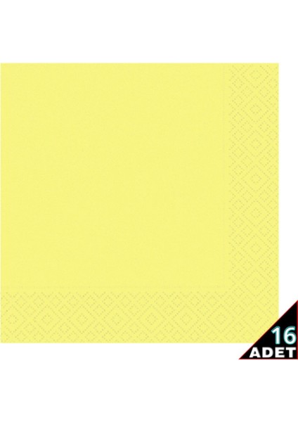 Sarı Makaron Peçete, 33X33 Cm, 16 Adet, Şık ve Kullanışlı. fiyatları