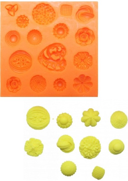 Turuncu Renkli, Küçük Dekoratif Gıda Silikon Kalıp, Eğlenceli ve Şık Tasarım.