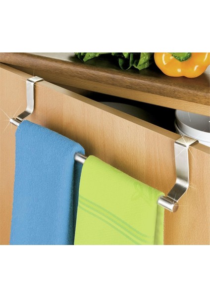 Paslanmaz Çelik Ayarlanabilir Kapak Üstü Havlu Askısı Delmeden Montaj, 22- 35 Cm, Mutfak & Banyo Uyumlu