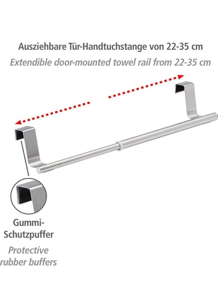 Paslanmaz Çelik Ayarlanabilir Kapak Üstü Havlu Askısı Delmeden Montaj, 22- 35 Cm, Mutfak & Banyo Uyumlu indirimleri