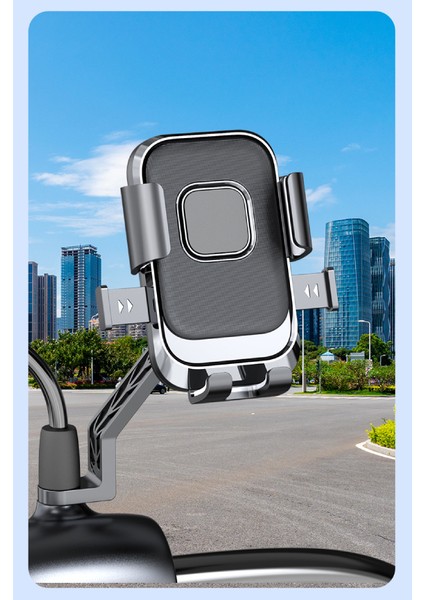 Bisiklet Scooter Motosiklet Otomatik Tuşlu Motosiklet Ayna Bağlantılı Telefon Tutucu