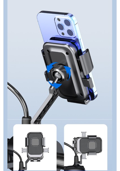 Bisiklet Scooter Motosiklet Otomatik Tuşlu Motosiklet Ayna Bağlantılı Telefon Tutucu fiyatları