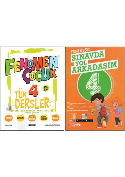 Kurmay 4. Sınıf Tüm Dersler+Kırmızı Beyaz Sınavda Yol Arkadaşım (2 Kitap)
