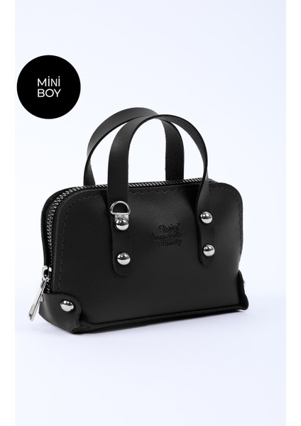 Siyah SHK224 Suni Deri Mini Boy Fermuarlı Tek Bölmeli Zincirli El. Kol ve Omuz Çantası fiyatları