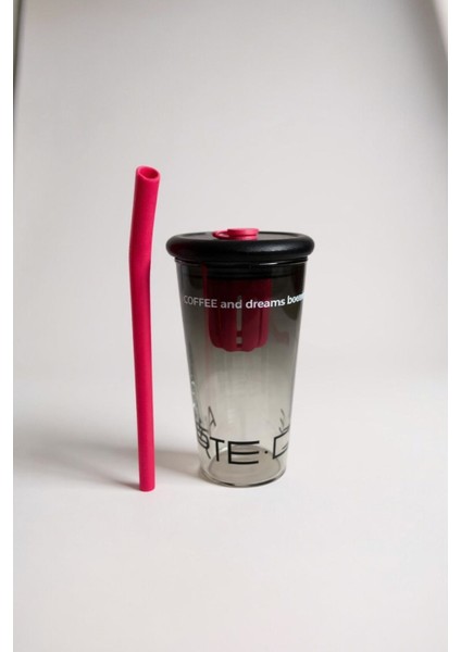 Siyah 800ML Cam Su Şişesi, Spor, Kamp, Yoga Için Süzgeçli ve Pipetli Suluk modelleri