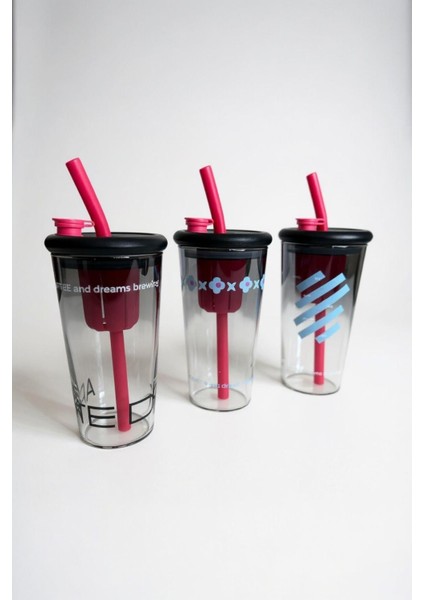 Siyah 800ML Cam Su Şişesi, Spor, Kamp, Yoga Için Süzgeçli ve Pipetli Suluk fırsatları