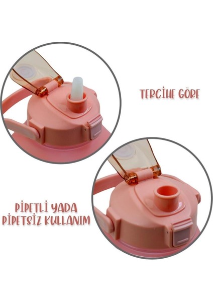 Pembe Spor Taşıma Matara 1,5l Pipetli, Sticker Hediyeli, Şık ve Pratik Tasarım modelleri