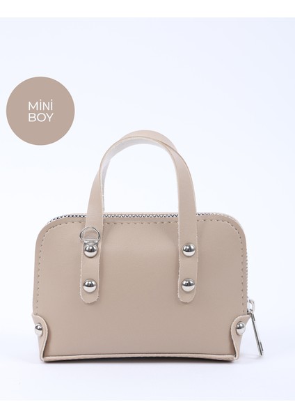 Vizon SHK224 Suni Deri Mini Boy Fermuarlı Tek Bölmeli Zincirli El. Kol ve Omuz Çantası modelleri