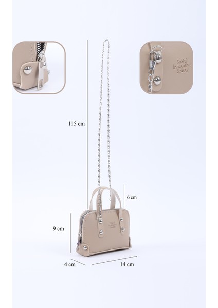 Vizon SHK224 Suni Deri Mini Boy Fermuarlı Tek Bölmeli Zincirli El. Kol ve Omuz Çantası fırsatları