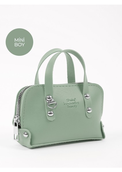 Mint Yeşil SHK224 Suni Deri Mini Boy Fermuarlı Tek Bölmeli Zincirli El. Kol ve Omuz Çantası fiyatları