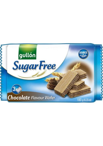 Kakao Aromalı Krema Dolgulu Şekersiz Gofret - Sugar Free Wafer 180 gr