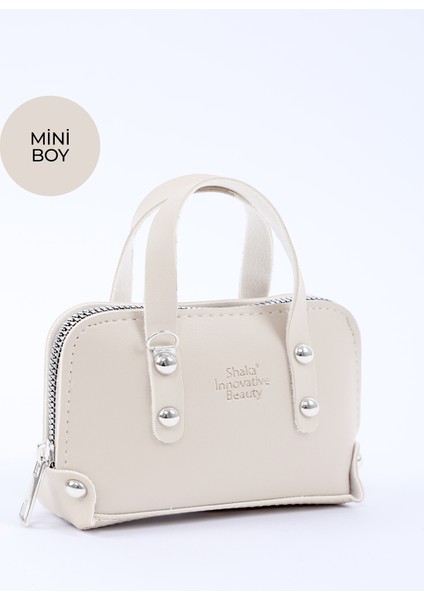 Krem SHK224 Suni Deri Mini Boy Fermuarlı Tek Bölmeli Zincirli El. Kol ve Omuz Çantası fiyatları